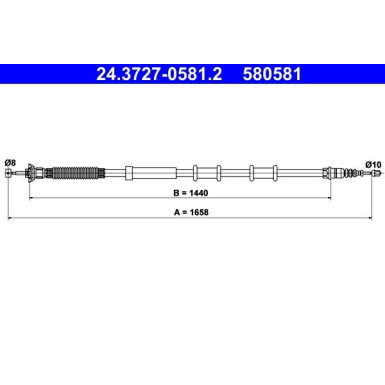 ATE Handbremsseil Seilzug Festellbremse 24.3727-0581.2