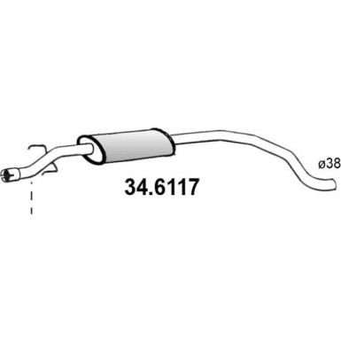 Mittelschalldämpfer | OPEL Corsa D 1.0 06 | 34.6117