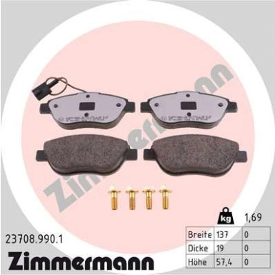 ZIMMERMANN Bremsbeläge | 23708.990.1