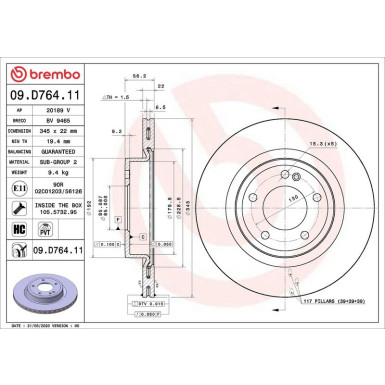 Bremsscheibe HA MERCEDES G-Klasse 18 PRIME LINE - UV Coated 09.D764.11