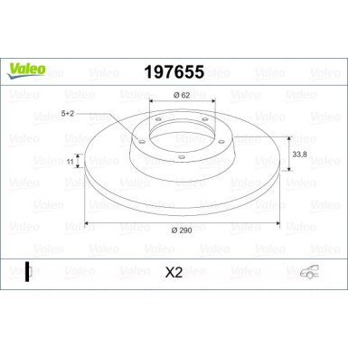 VALEO Bremsscheibe 197655