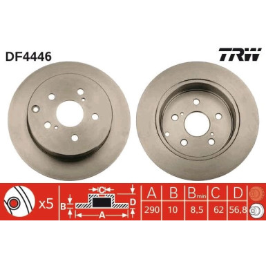 Bremsscheibe Toyota T. Corolla Verso 04 | DF4446