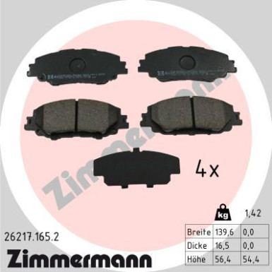 ZIMMERMANN Bremsbelagsatz, Scheibenbremse | 26217.165.2