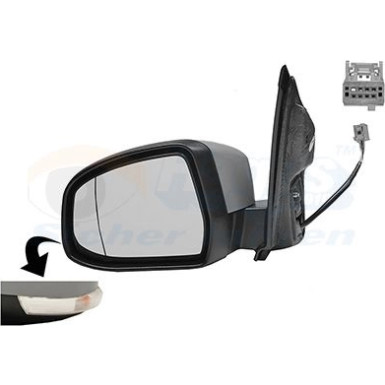 Außenspiegel Ford Focus asph grud. mit Blinkl. OE 1610119 HAGUS 1866807