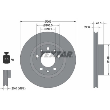Bremsscheibe Peugeot P. 308 1.2-2.0 13 PRO 92269003