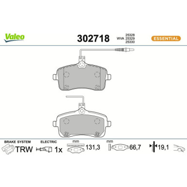 VALEO Bremsbeläge 302718
