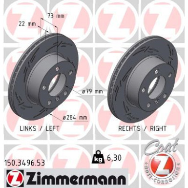 ZIMMERMANN Bremsscheibe | 150.3496.53