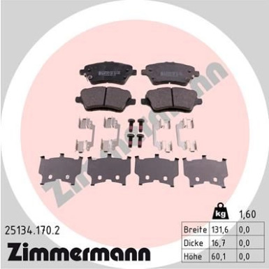 ZIMMERMANN Bremsbeläge ZIMMERMANN Bremsbeläge