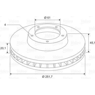 VALEO Bremsscheibe 197642