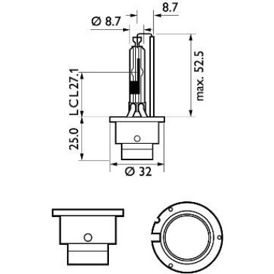 D2R 85V 35W P32d-3 WhiteVision Gen2 5000K Xenon 1 St. Philips | P32d-3, Xenon-Lampe | 85126WHV2S1