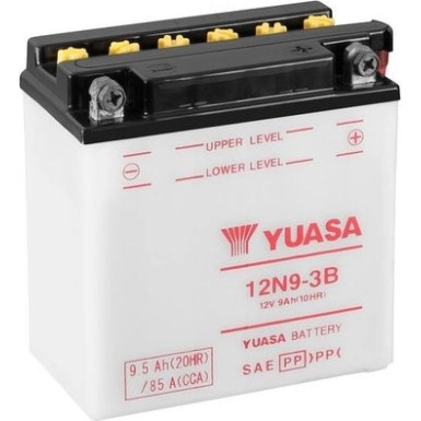 Yuasa Motorradbatterie TROCKEN | Offen ohne Säure | 12N9-3B