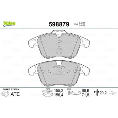 VALEO Bremsbeläge | 598879