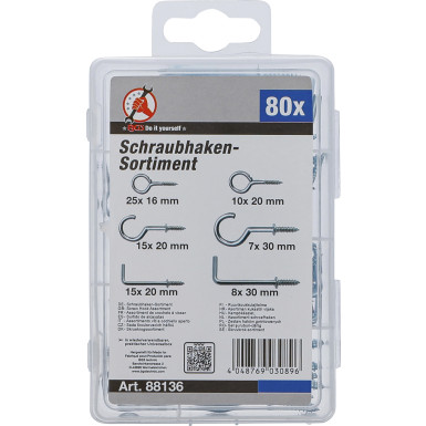 BGS Schraubhaken-Sortiment 80-tlg BGS Do it yourself 88136