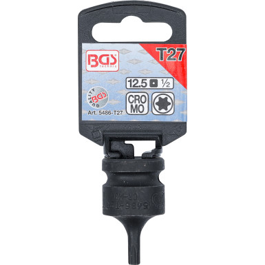 BGS Kraft-Bit-Einsatz | Antrieb Innenvierkant 12,5 mm (1/2"""") | T-Profil (für Torx) T27 | 5486-T27