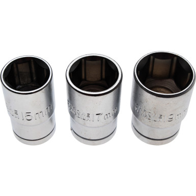 BGS Steckschlüsseleinsatz-Satz | Antrieb 12,5 mm (1/2"""") | SW 15 - 17 - 19 mm | 3-tlg | 15125