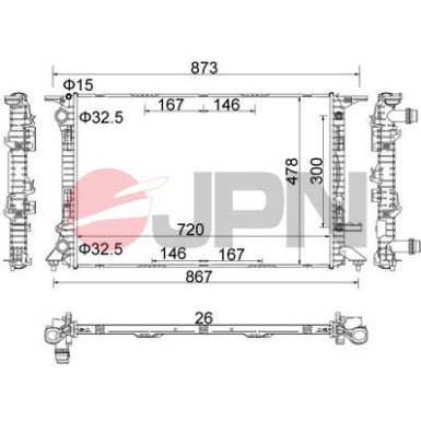 JPN Kühler, Motorkühlung 60C9005-JPN