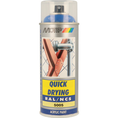 MoTip hochglänzender Acryllack signalblau 400ml | 7134