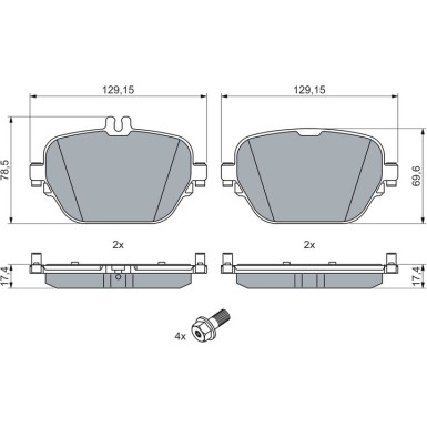 BOSCH | Bremsbelagsatz, Scheibenbremse