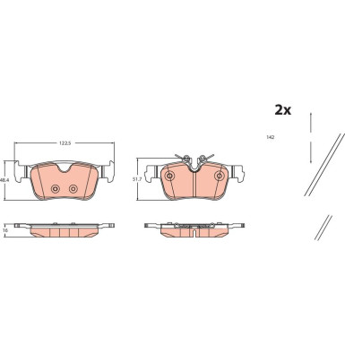 Bremsbelagsatz, Scheibenbremse | Diverse | GDB2499