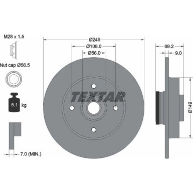 Bremsscheibe Peugeot T. 207/208/2008/307 00- Mit Lager PRO 92202103
