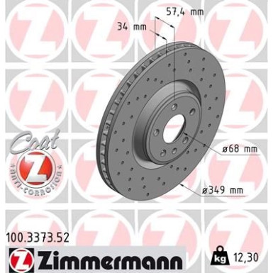 Bremsscheibe VA Sport AUDI A4,A5,A6,A8,Q5,Q7,VW 15 SPORT Z 100.3373.52