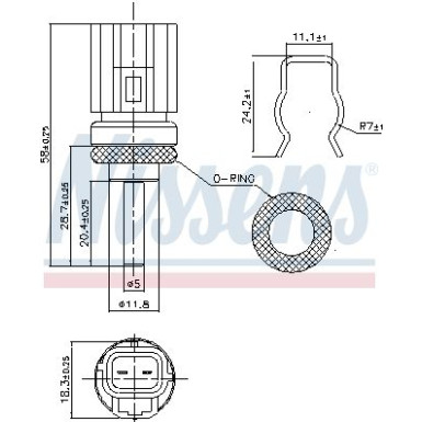 NISSENS Sensor, Kühlmitteltemperatur NISSENS Sensor, Kühlmitteltemperatur