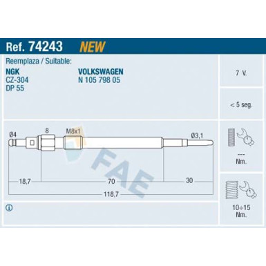 FAE Glühkerze 74243
