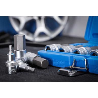 BGS Bit-Einsatz-Satz | Antrieb Innenvierkant 12,5 mm (1/2"""") | Innensechskant 5 - 22 mm | 12-tlg | 5052