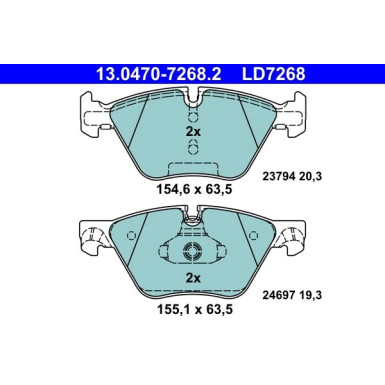 Bremsbelagsatz Bmw S. 5 (F10,F11) 2.0-3.0 09- Keramik | 13.0470-7268.2