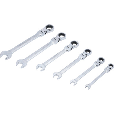 BGS Ratschenring-Maulschlüssel-Satz | flexible Köpfe | SW 8 - 19 mm | 6-tlg | 30004
