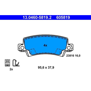 Bremsbelagsatz Toyota T. Corolla 1,4-2,0 D-4D 01-07 | 13.0460-5819.2