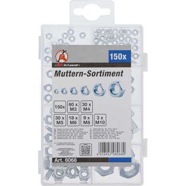 BGS Muttern-Sortiment M3 - M10 150-tlg BGS Do it yourself 8068
