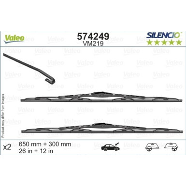 VALEO Silencio Conventional Set | Flachbalkenwischer | 574249 VALEO Silencio Conventional Set | Flachbalkenwischer | 574249