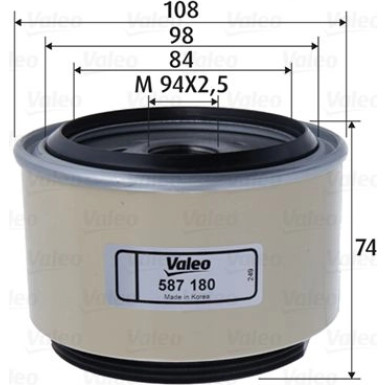 VALEO Kraftstofffilter | 587180
