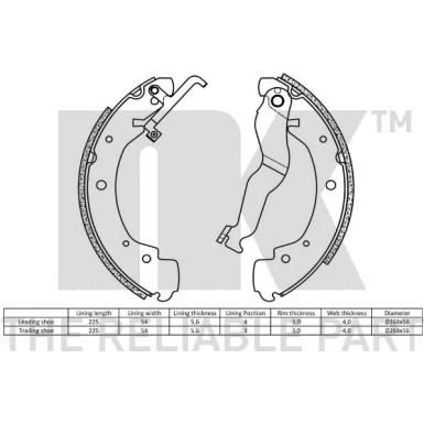 Bremsbacken Vw T4 90- 56 | 2747549