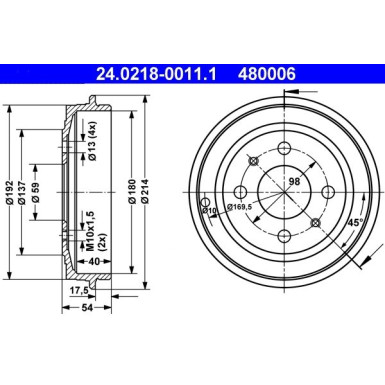 Bremstrommel | 24.0218-0011.1 Bremstrommel | 24.0218-0011.1