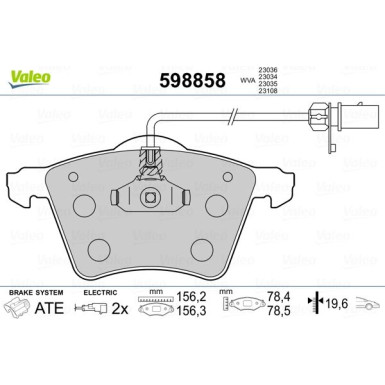 VALEO Bremsbeläge 598858