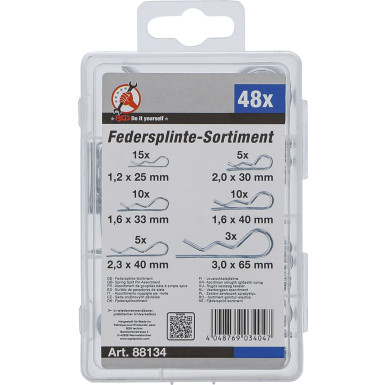 BGS Federsplinte-Sortiment Ø 1,2 - 3,0 mm 48-tlg BGS Do it yourself 88134