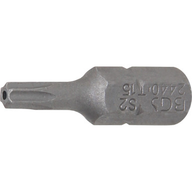 BGS Bit | Antrieb Außensechskant 6,3 mm (1/4"""") | T-Profil (für Torx) mit Bohrung T15 | 2440