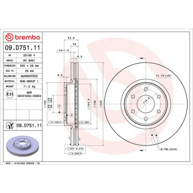 Bremsscheibe VA MERCEDES X-Klasse 17 PRIME LINE - UV Coated 09.D751.11