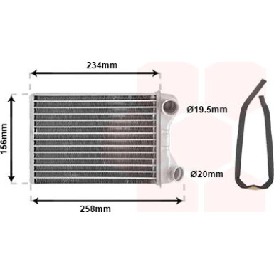 VAN WEZEL Wärmetauscher, Innenraumheizung 17006242
