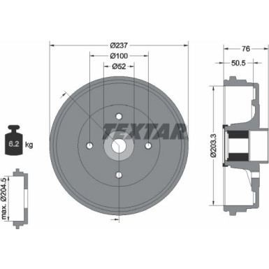 Bremstrommel. Renault T. Clio 05- Mit Lager | 94041400 Bremstrommel. Renault T. Clio 05- Mit Lager | 94041400