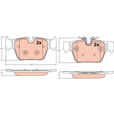 Bremsbelagsatz, Scheibenbremse | BMW 1,2,X1,X2,MINI 14 | GDB2384 Bremsbelagsatz, Scheibenbremse | BMW 1,2,X1,X2,MINI 14 | GDB2384