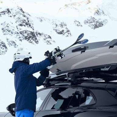 Thule Box Vector Alpine schwarz Metallic - 613501 | L-228 B-88,5 H-32, 380 Liter, 75kg