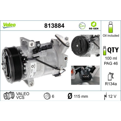 VALEO Kompressor 813884 VALEO RE-GEN AT