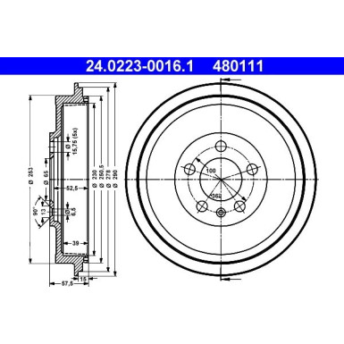 ATE Bremstrommel 24.0223-0016.1
