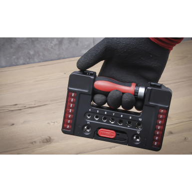 BGS Bit-/Steckschlüssel-Einsatz-Satz mit Ratschen-Drehgriff für Bits, umschaltbar 38-tlg BGS Do it yourself 20138