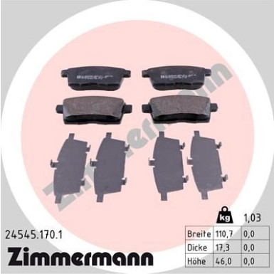 ZIMMERMANN Bremsbeläge ZIMMERMANN Bremsbeläge