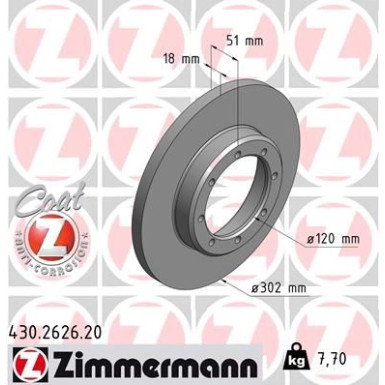 ZIMMERMANN Bremsscheibe 430.2626.20 Coat Z