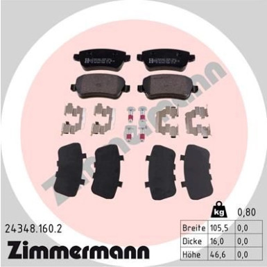 ZIMMERMANN Bremsbeläge 24348.160.2